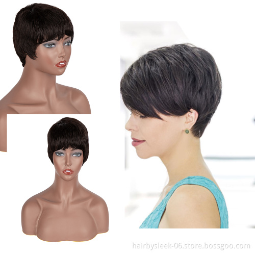 Rebecca fashion Brand wholesale Very short Wigs Hot Sell Best Middle Part Peruvian  Remy Hair HD Lace Front Wigs Human Hair wigs